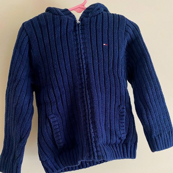 Tommy Hilfiger Blue sweater Jacket, Sherpa lined - Picture 1 of 5